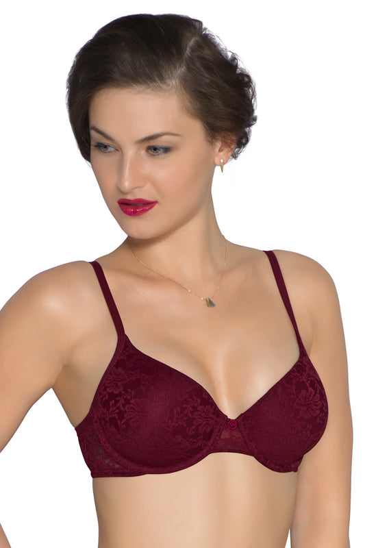 Floral Romance Bra 32B / Maroon - amanté Bra