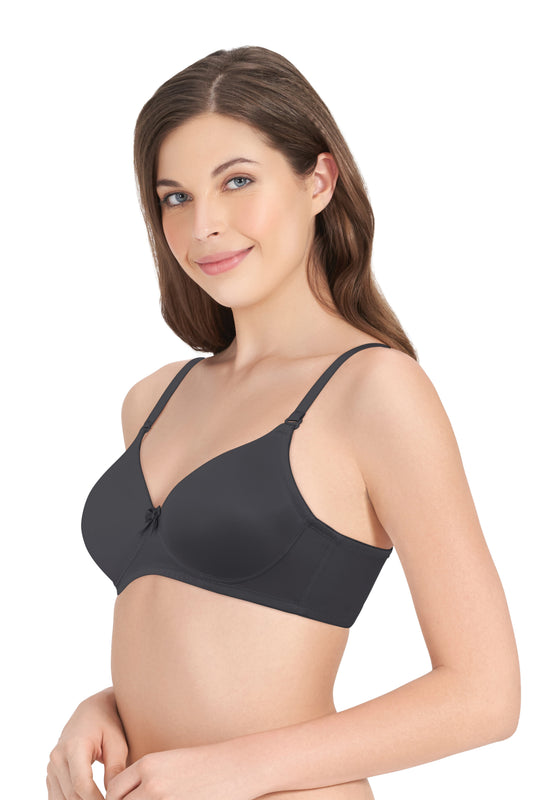 Smooth Charm Non-Wired Bra 32B / Gray Pinstripe - amanté Bra