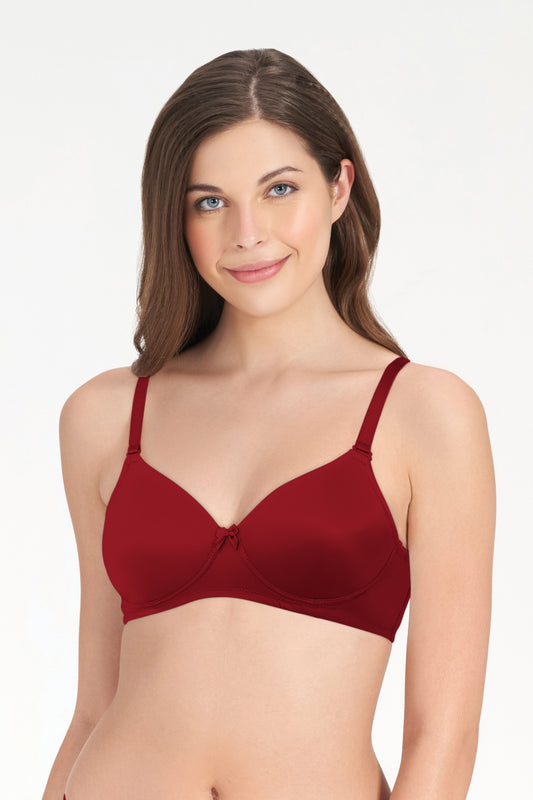 Smooth Charm Non-Wired Bra 32B / Red Dahlia - amanté Bra