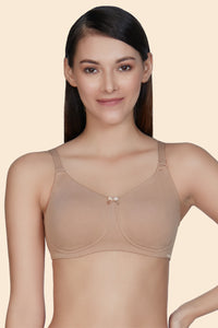 Essential Comfort Non-Padded Non-Wired Bra 32B / Sandalwood - amanté Bra thumbnail 1
