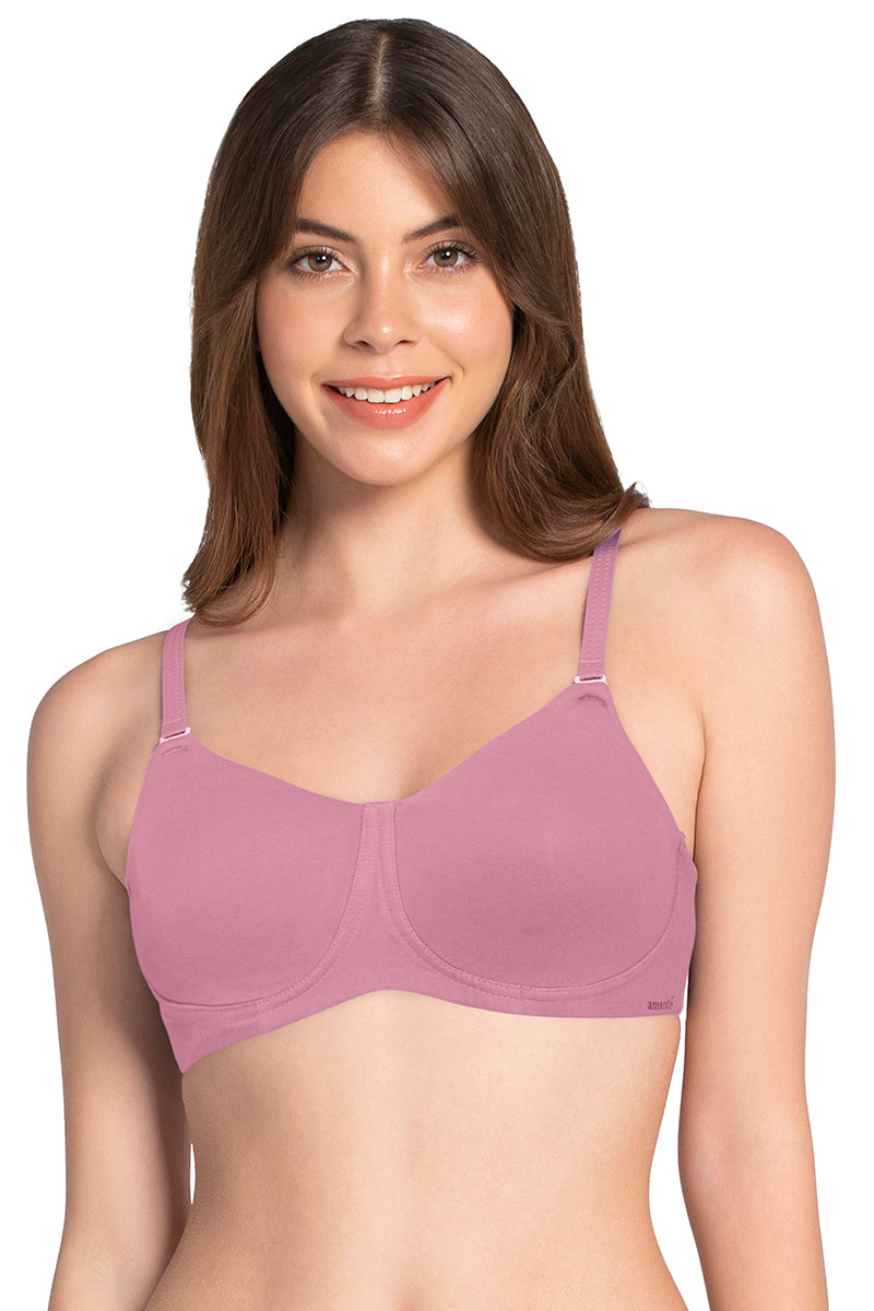 Essential Comfort Non-Padded Non-Wired Bra 32B / Cashmere Rose - amanté Bra