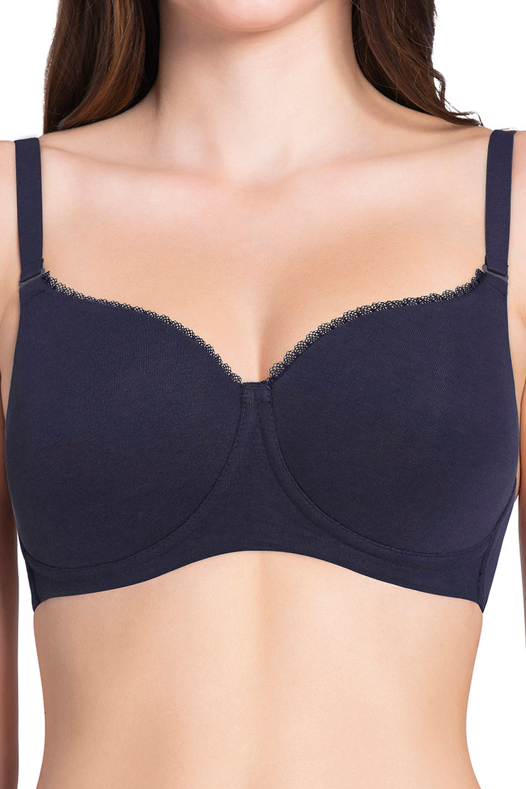 Buy Amante Padded Wirefree Lace Essentials T Shirt Bra BRA24302