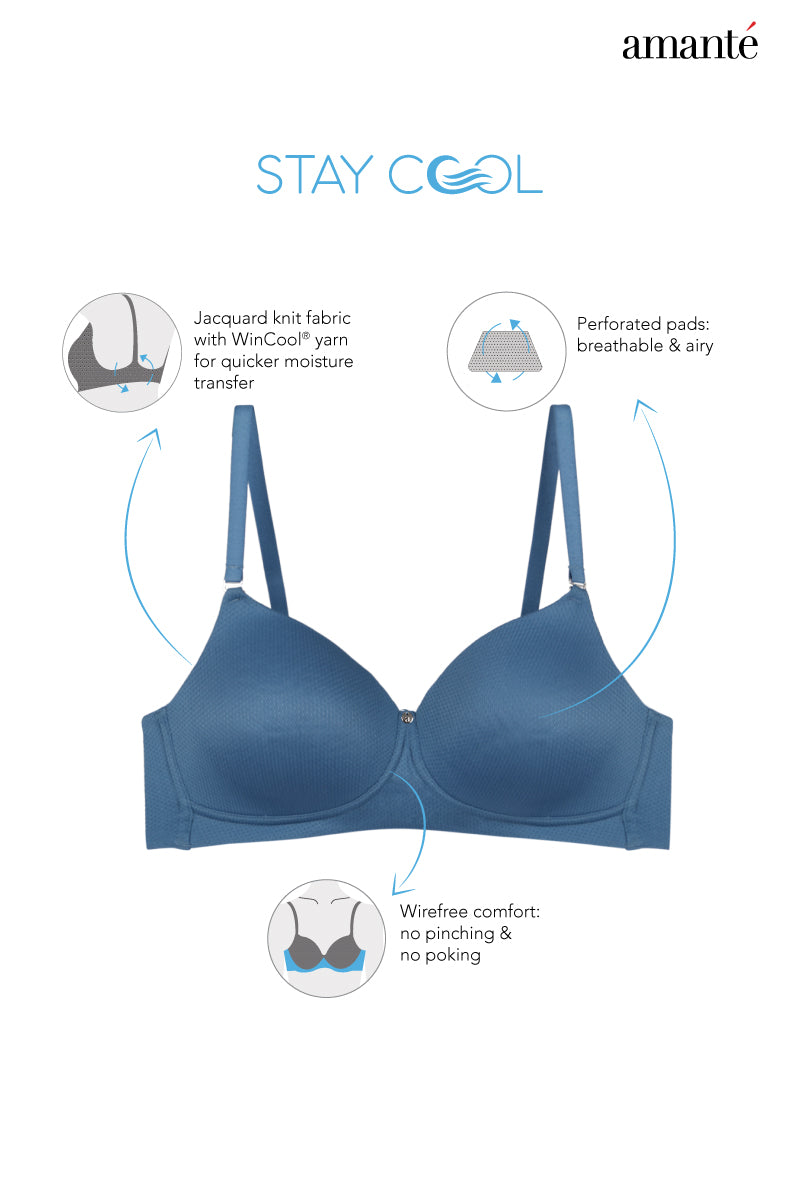 Stay Cool Padded Non-Wired Cooling Bra  - amanté Bra
