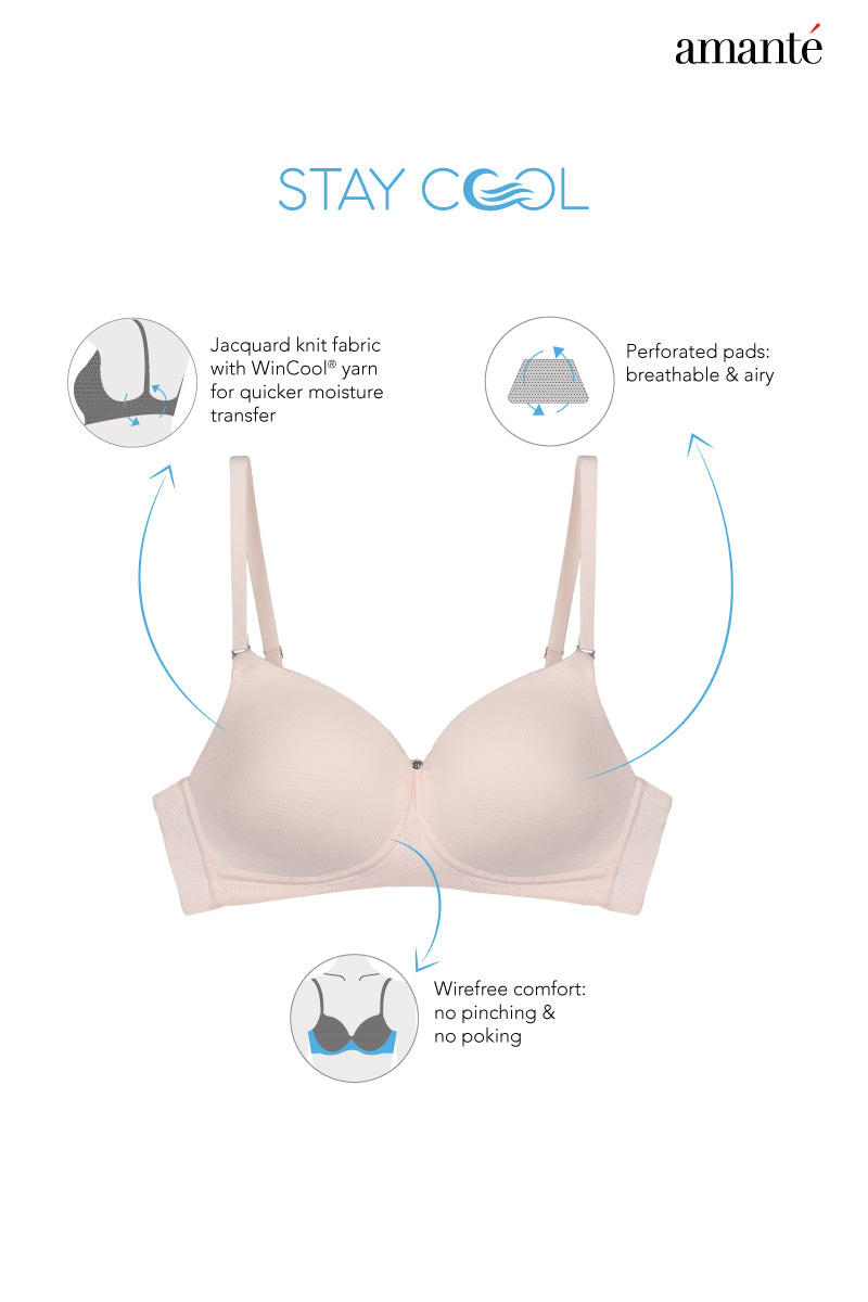 Stay Cool Padded Non-Wired Cooling Bra  - amanté Bra