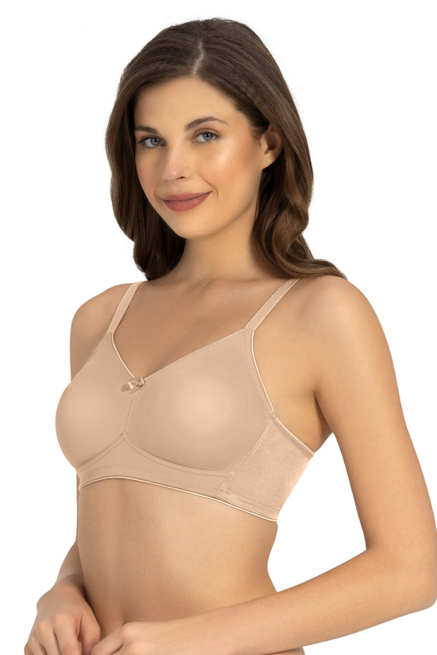 Buy Amante Non-Padded Non-Wired Full Coverage T-Shirt Bra - Nude Online