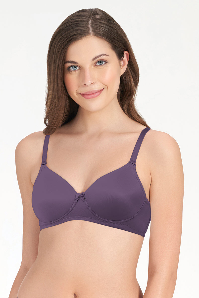 Smooth Charm Non-Wired Bra 32B / Grape Compote - amanté Bra