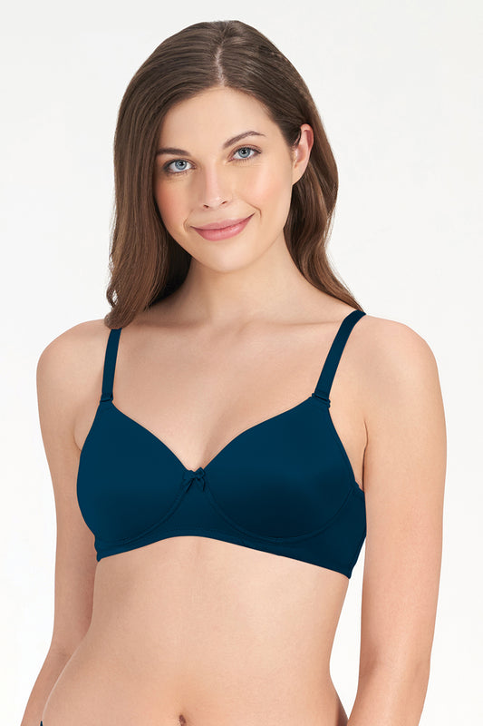 Smooth Charm Non-Wired Bra 32B / Gibraltar Blue - amanté Bra