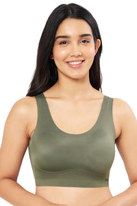 Skins Support Scoop Neck Bra M / Slate Green - amanté Bra thumbnail 1