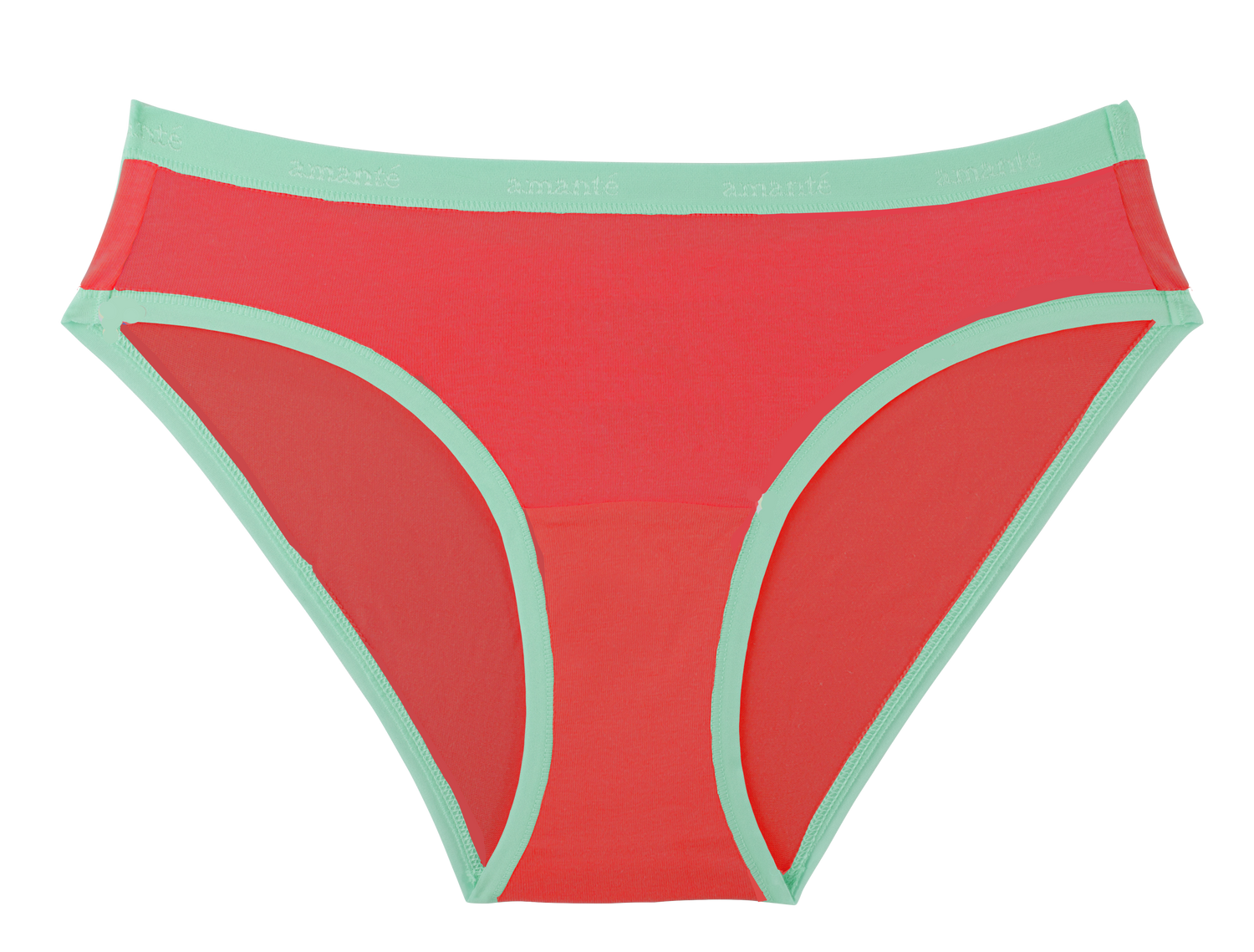 Cotton Single Brief-Bright Coral S / Bright Coral - amanté Pantie - Image 1 of 1