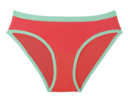 Cotton Single Brief-Bright Coral S / Bright Coral - amanté Pantie