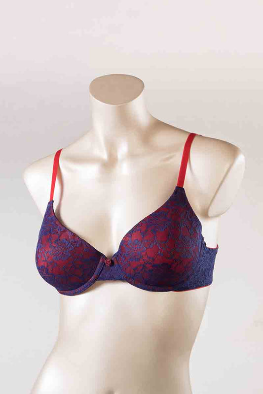 Lace Dream Bra 32C / Insignia Blue-Hot Red - amanté Bra