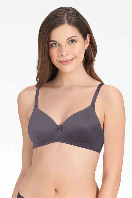 Smooth Charm Non-Wired Bra 32B / Shark - amanté Bra