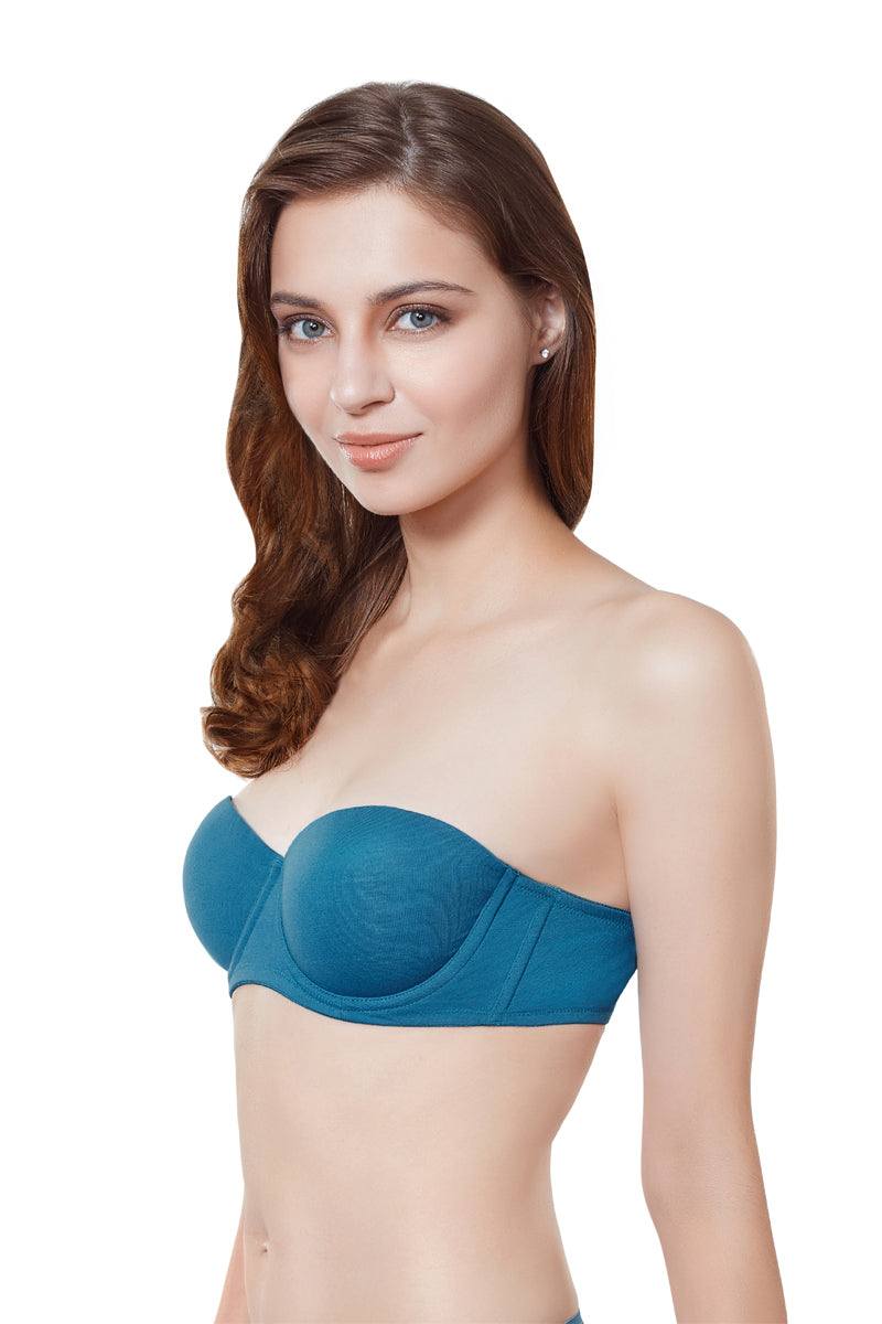 Cotton Multiway Bra 34C / Moroccan Blue - amanté Bra