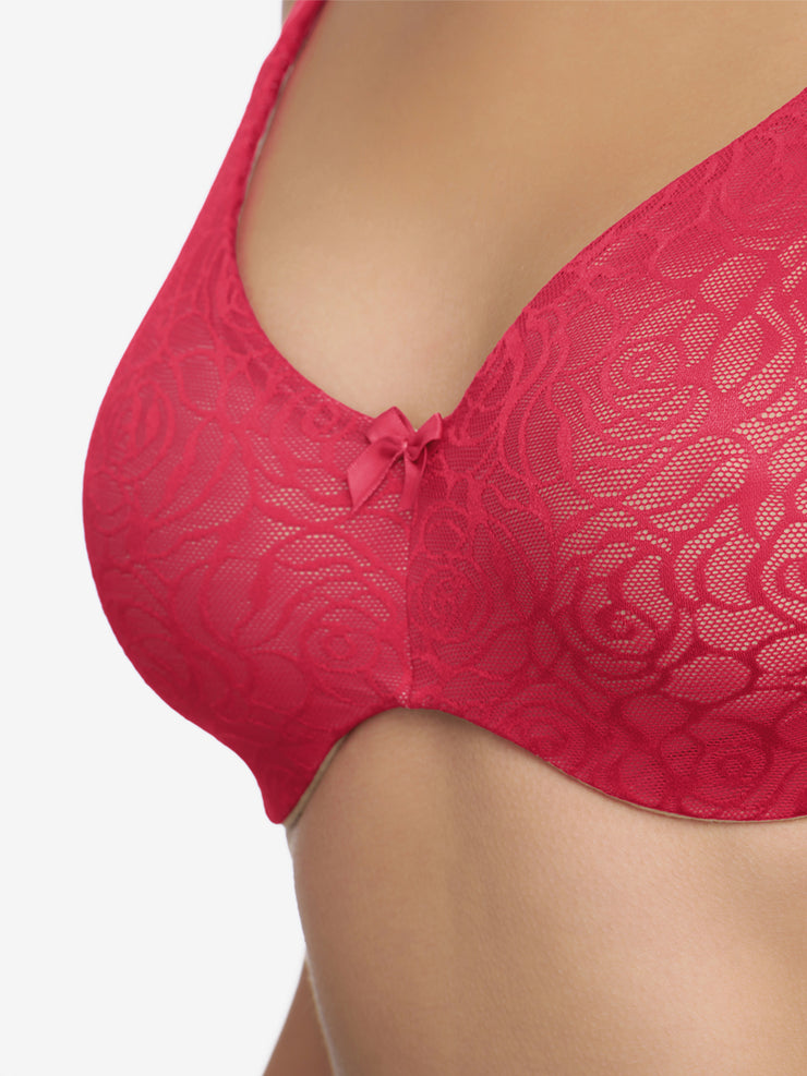 Ultimo Perfect Profile Non-Padded Wired Minimizer Bra - True Red