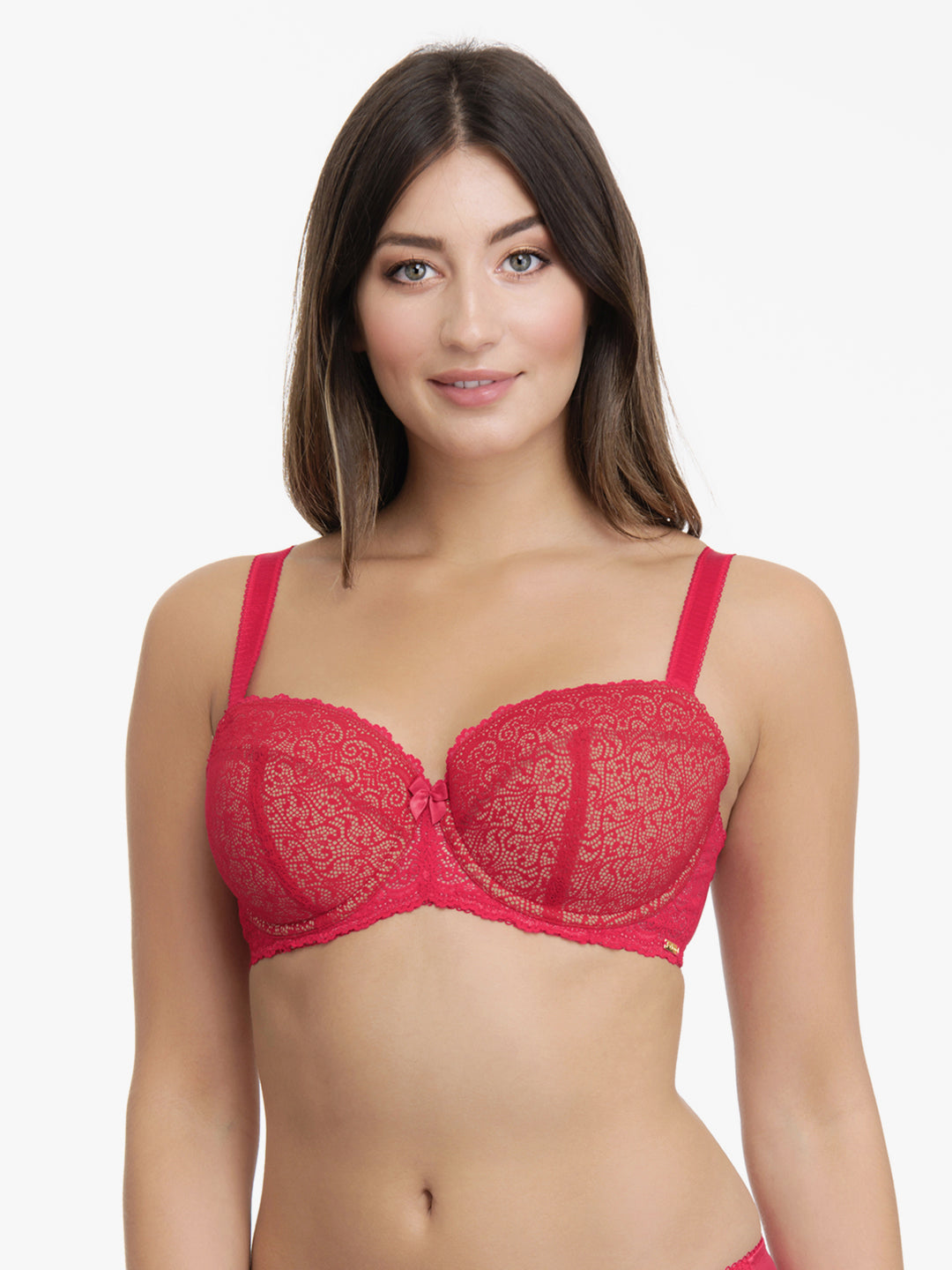 Heritage Lace Bra 40C / True Red-Sesame - amanté Bra - Image 7 of 10