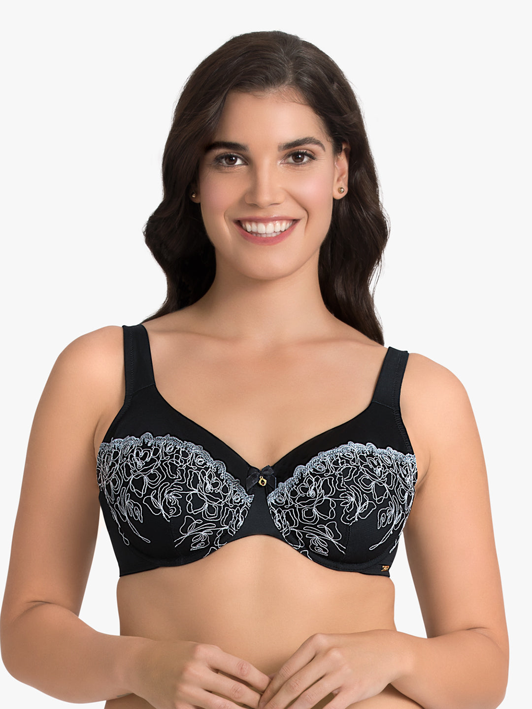 Deco Floral Bra 36C / Black - amanté Bra