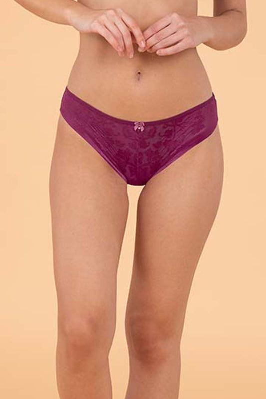 Luxury Jacquard Brief S / Deep Magenta - amanté Pantie