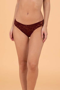 Lace Legacy Bikini Brief S / Burgundy Wine - amanté Pantie thumbnail 1