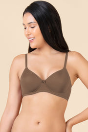 Women's Under-Wired Non-Padded Soft Touch Microfiber Elastane Full Coverage  Minimizer Bra with Broad Wings - Light Skin