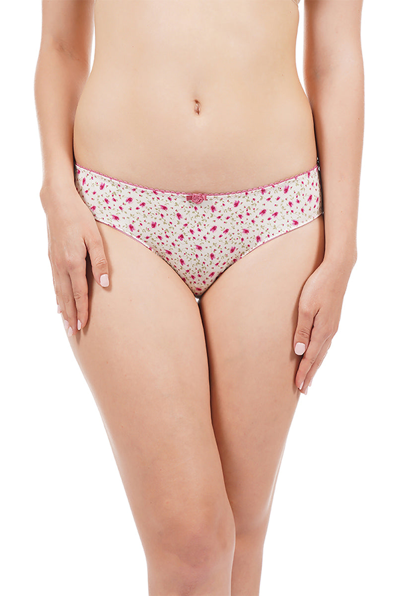 Florette Panty (Old Fit) S / Camilia Print-White - amanté Panty