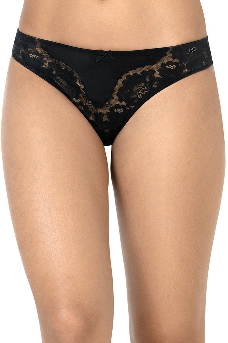 Eternal Romance Lace Thong L / Black - amanté brief