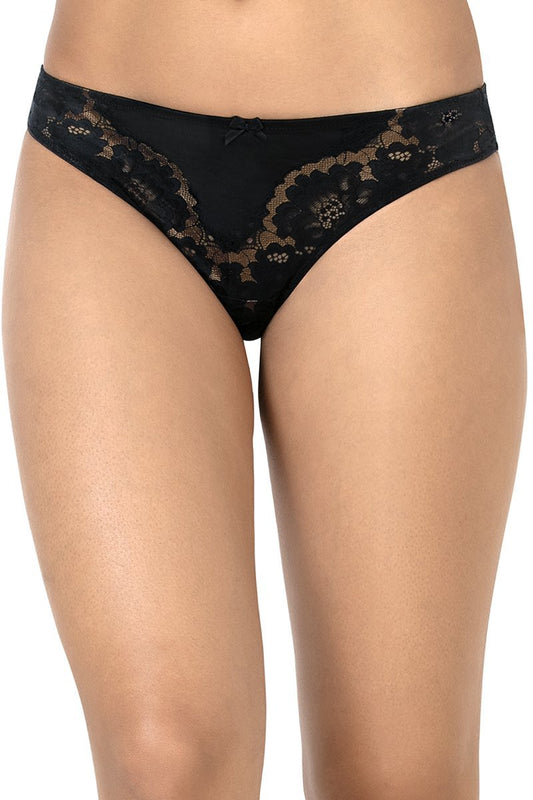 Eternal Romance Lace Thong L / Black - amanté brief