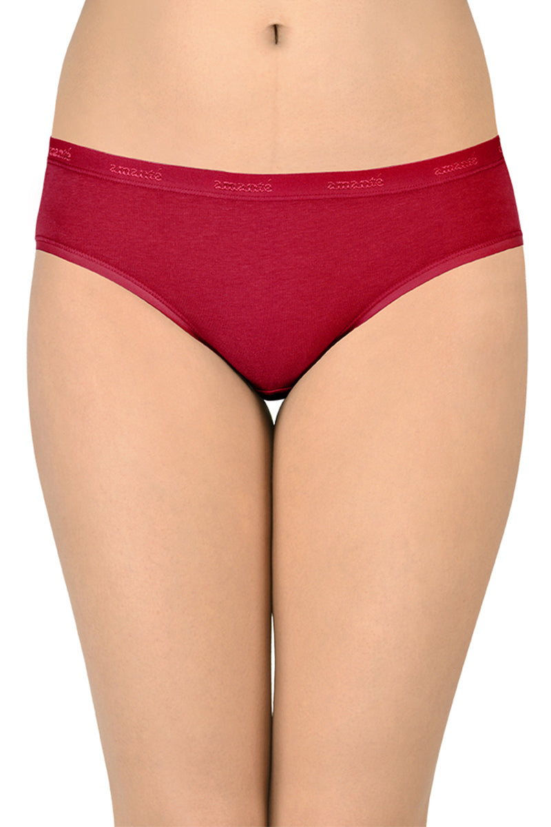 Cotton Bikini Briefs Solid Pack of 3 (Combo 10)  - amanté Panty - Image 2 of 4