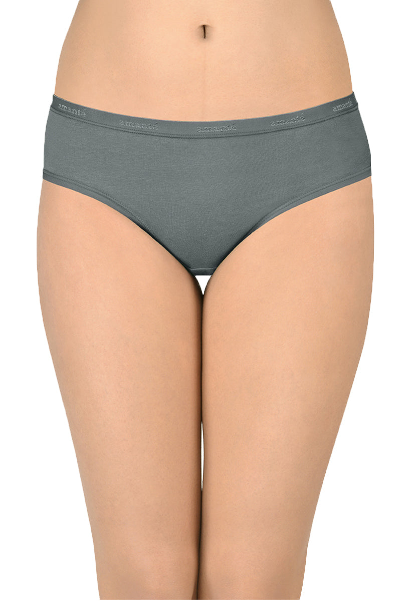 Cotton Bikini Briefs Solid Pack of 3 (Combo 10)  - amanté Panty - Image 4 of 4