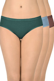Cotton Bikini Briefs Solid Pack of 3 (Combo 8) S / C358 SOLID - amanté Panty