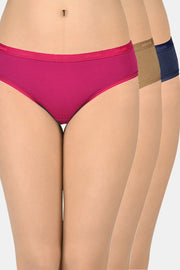 Cotton Bikini Briefs Solid Pack of 3 (Combo 5) S / B003 - SOLID - amanté Panty