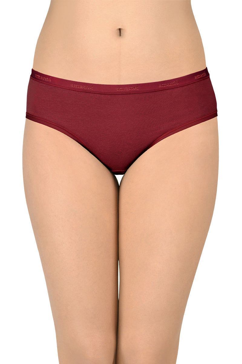 Cotton Bikini Briefs Solid Pack of 3 (Combo 9)  - amanté Panty