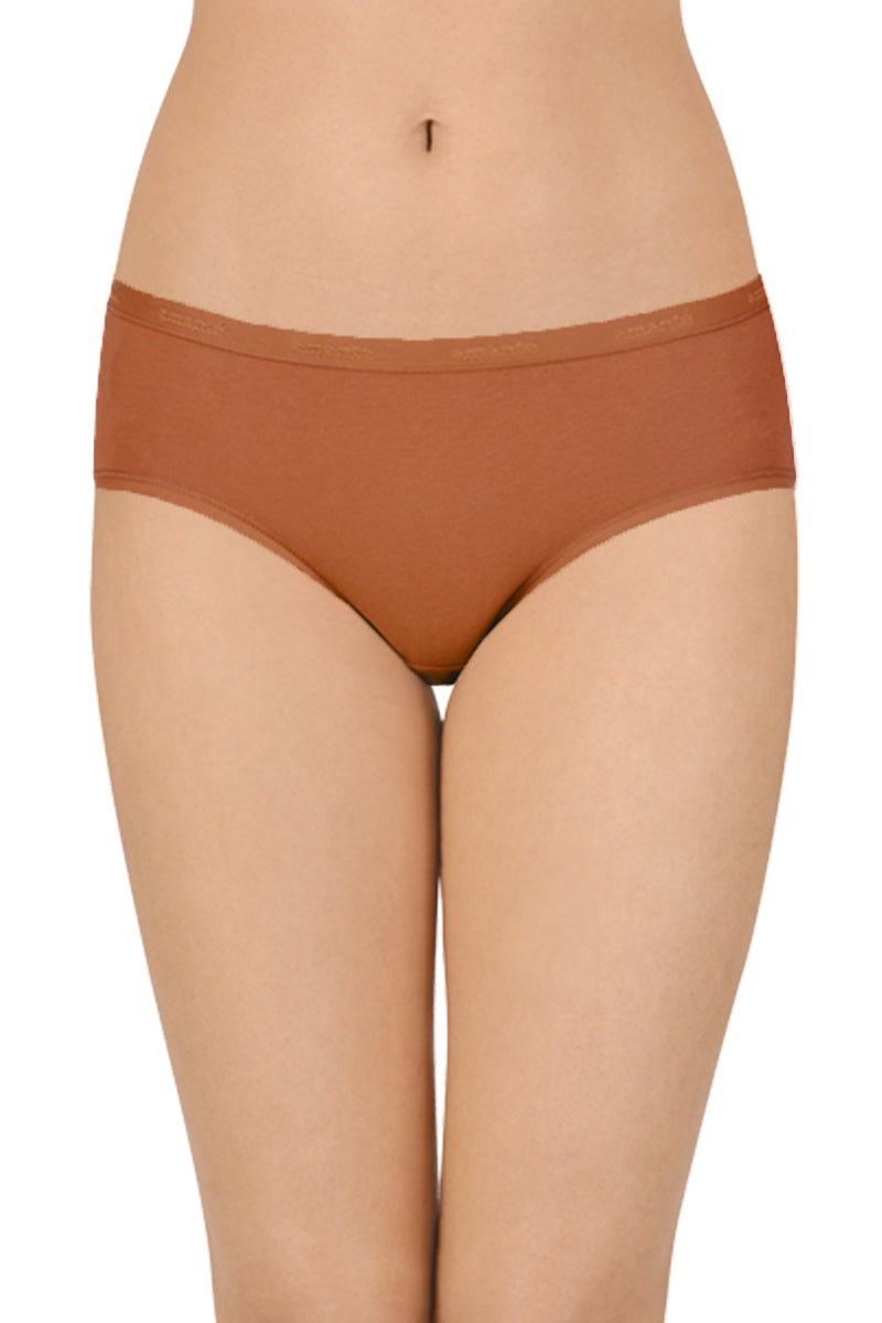 Cotton Hipster Brief Solid Pack of 3 (Combo 3)  - amanté Panty
