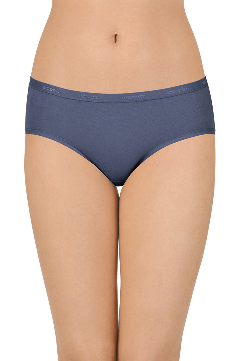 Cotton Hipster Brief Solid Pack of 3 (Combo 6)  - amanté Panty