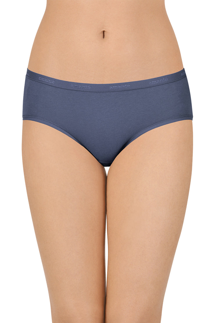 Cotton Hipster Brief Solid Pack of 3 (Combo 6)  - amanté Panty