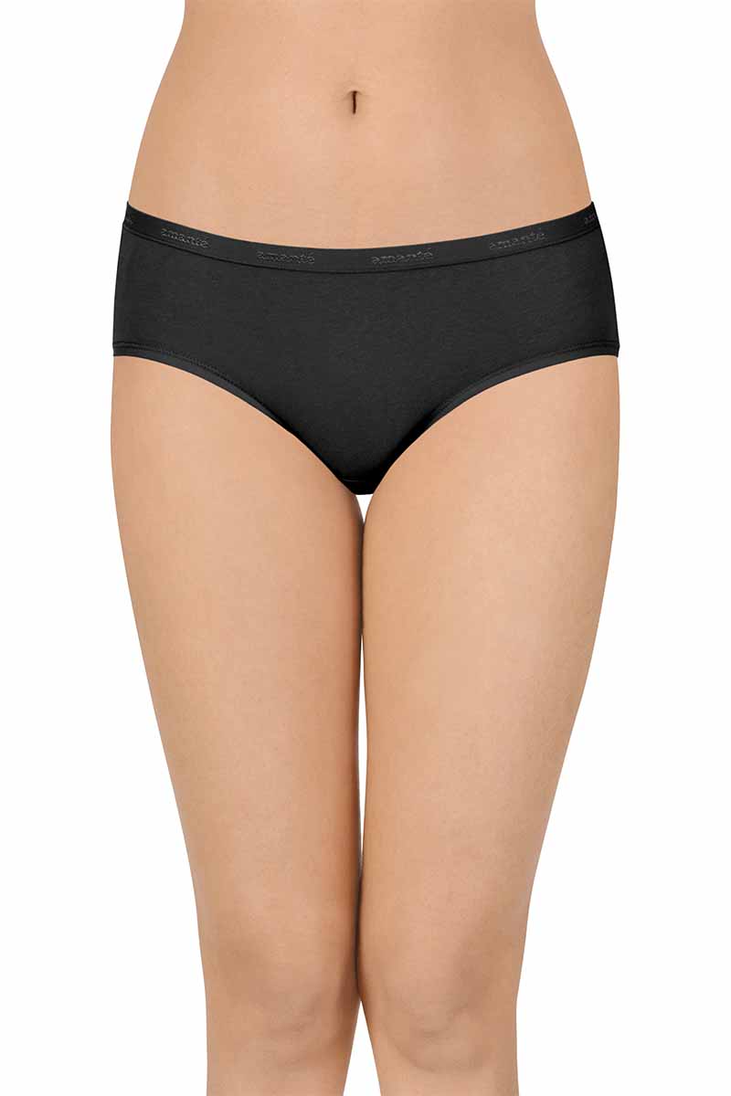 Cotton Hipster Brief Solid Pack of 3 (Combo 7)  - amanté Panty