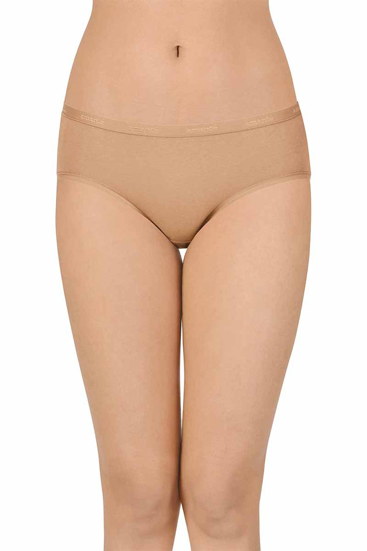 Cotton Hipster Brief Solid Pack of 3 (Combo 7)  - amanté Panty