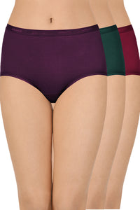 Cotton Full-Brief Solid Pack of 3 (Combo 10) S / Assorted - amanté Pantie thumbnail 1