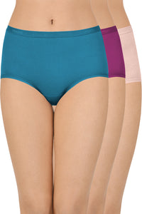 Cotton Full-Brief Solid Pack of 3 (Combo 12) S / Assorted - amanté Pantie thumbnail 1