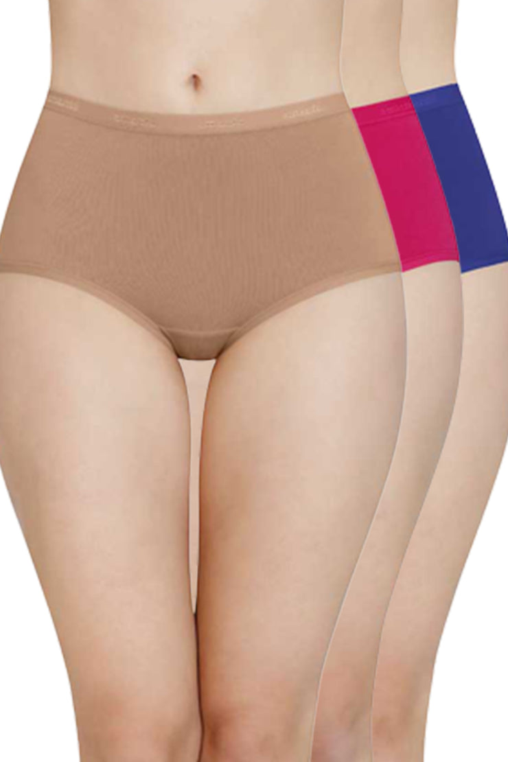 Cotton Full-Brief Solid Pack of 3 (Combo 6) S / B003 - SOLID - amanté Pantie