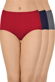 Cotton Full-Brief Solid Pack of 3 (Combo 11) S / Assorted - amanté Pantie