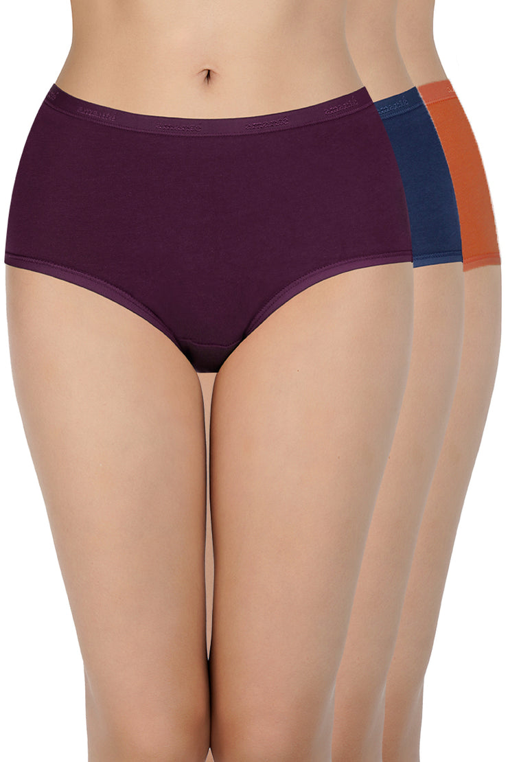 Cotton Full-Brief Solid Pack of 3 (Combo 4) S / B001 - SOLID - amanté Pantie