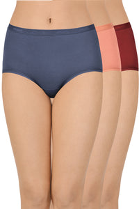Cotton Full-Brief Solid Pack of 3 (Combo 7) S_ / Assorted - amanté Pantie thumbnail 1