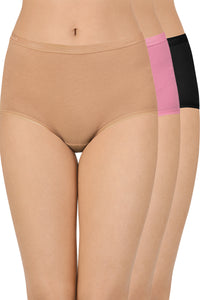 Cotton Full-Brief Solid Pack of 3 (Combo 8) S_ / Assorted - amanté Pantie thumbnail 1