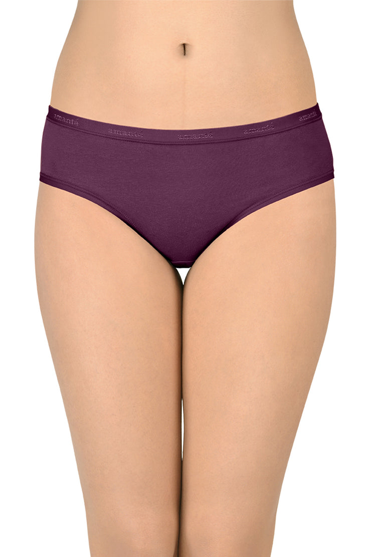 Cotton Hipster Brief Solid Pack of 3 (Combo 9)  - amanté Panty
