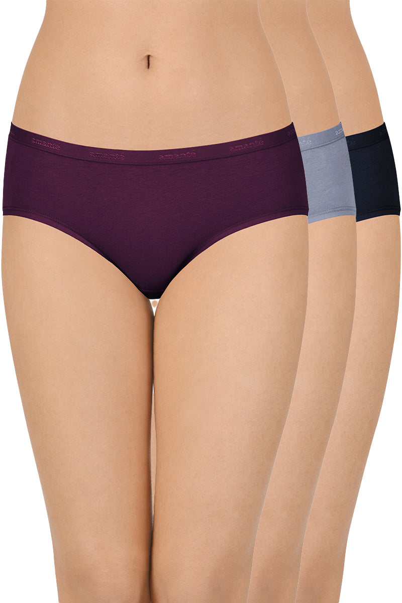 Cotton Hipster Brief Solid Pack of 3 S / Assorted - amanté Panty - Image 1 of 1