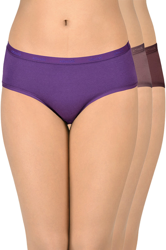 Cotton Hipster Brief Solid Pack of 3 S / Assorted - amanté Panty
