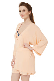 Comfy Cotton Sleep Robe M / Peach Parfait - amanté Sleepwear