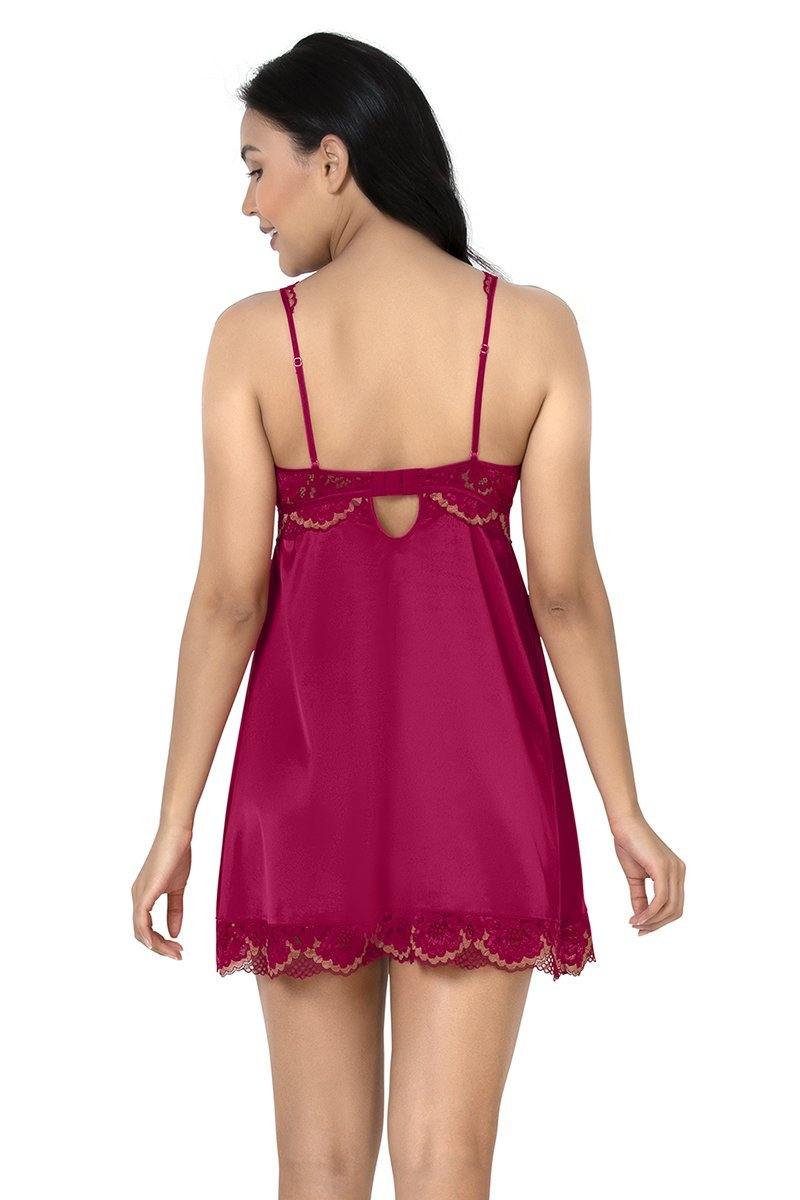 Eternal Romance Satin Lace Babydoll  - amanté Sleepwear