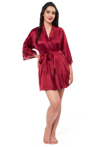 Eternal Bliss Lace Robe S / Red Berry - amanté Sleepwear thumbnail 1