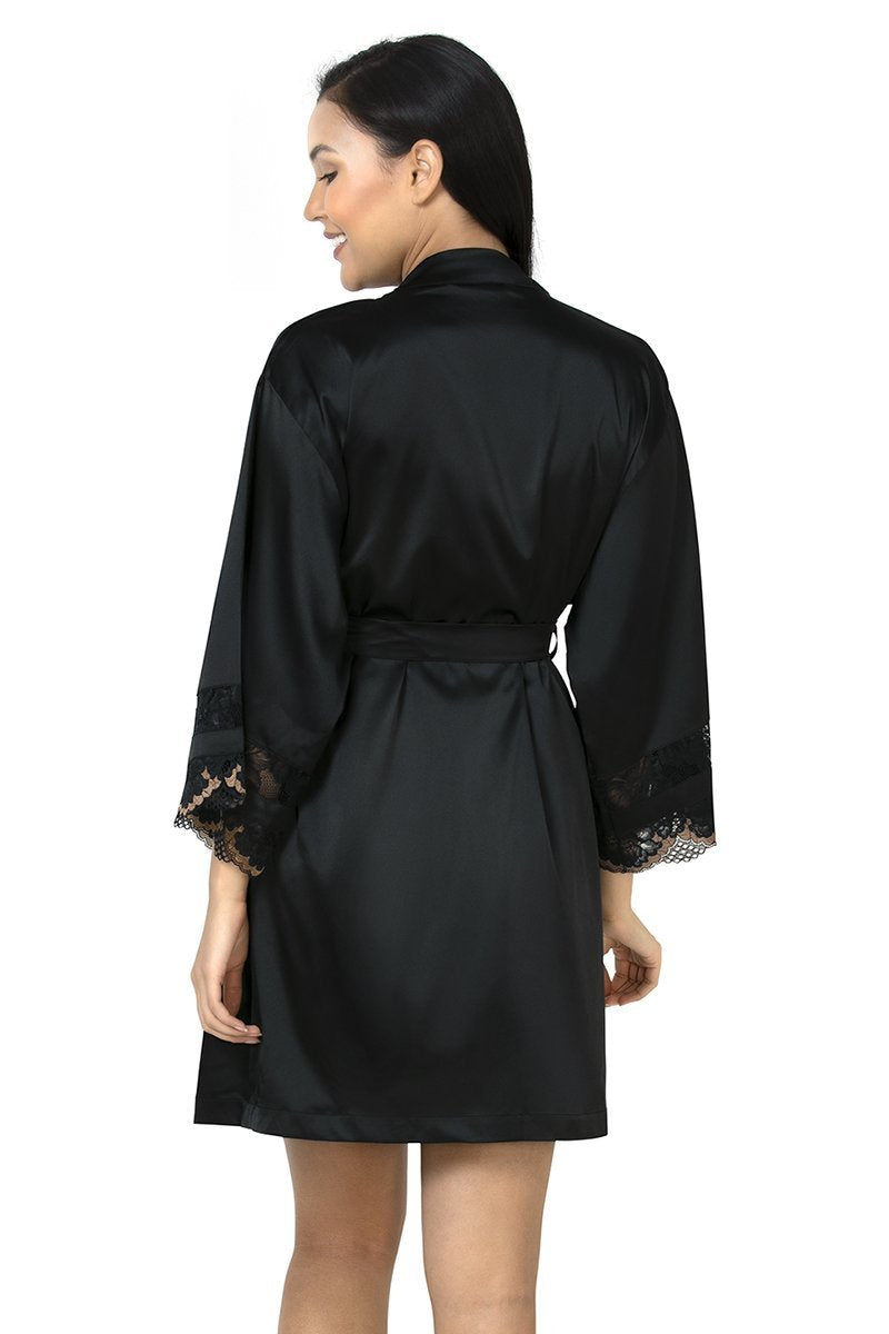 Eternal Romance Satin Lace Robe  - amanté Sleepwear - Image 8 of 8